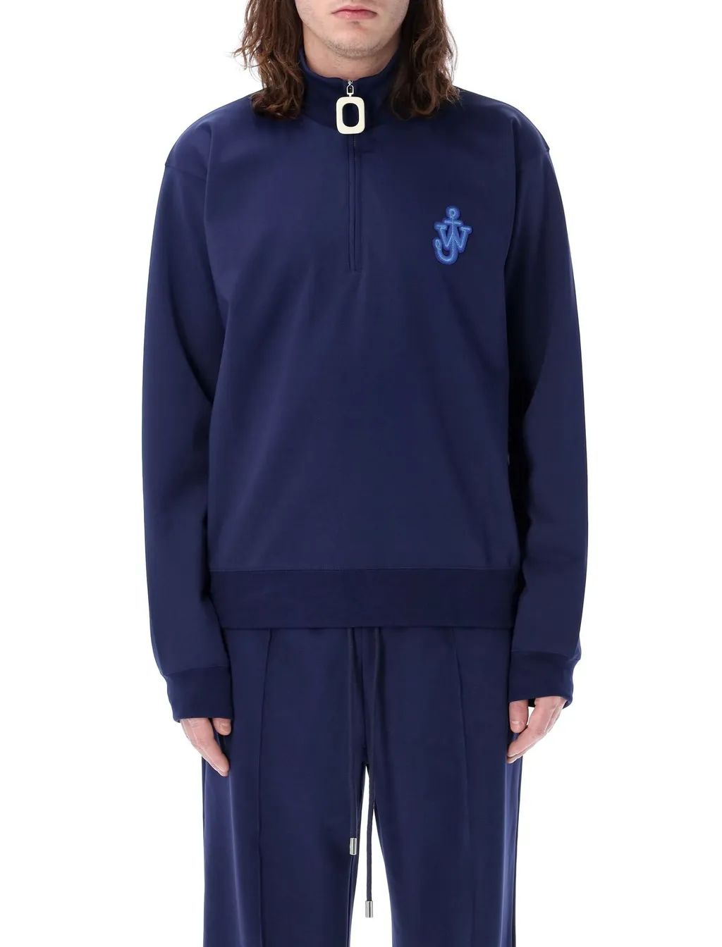 Jw Anderson Anchor Patch Half-Zip Sweatshirt