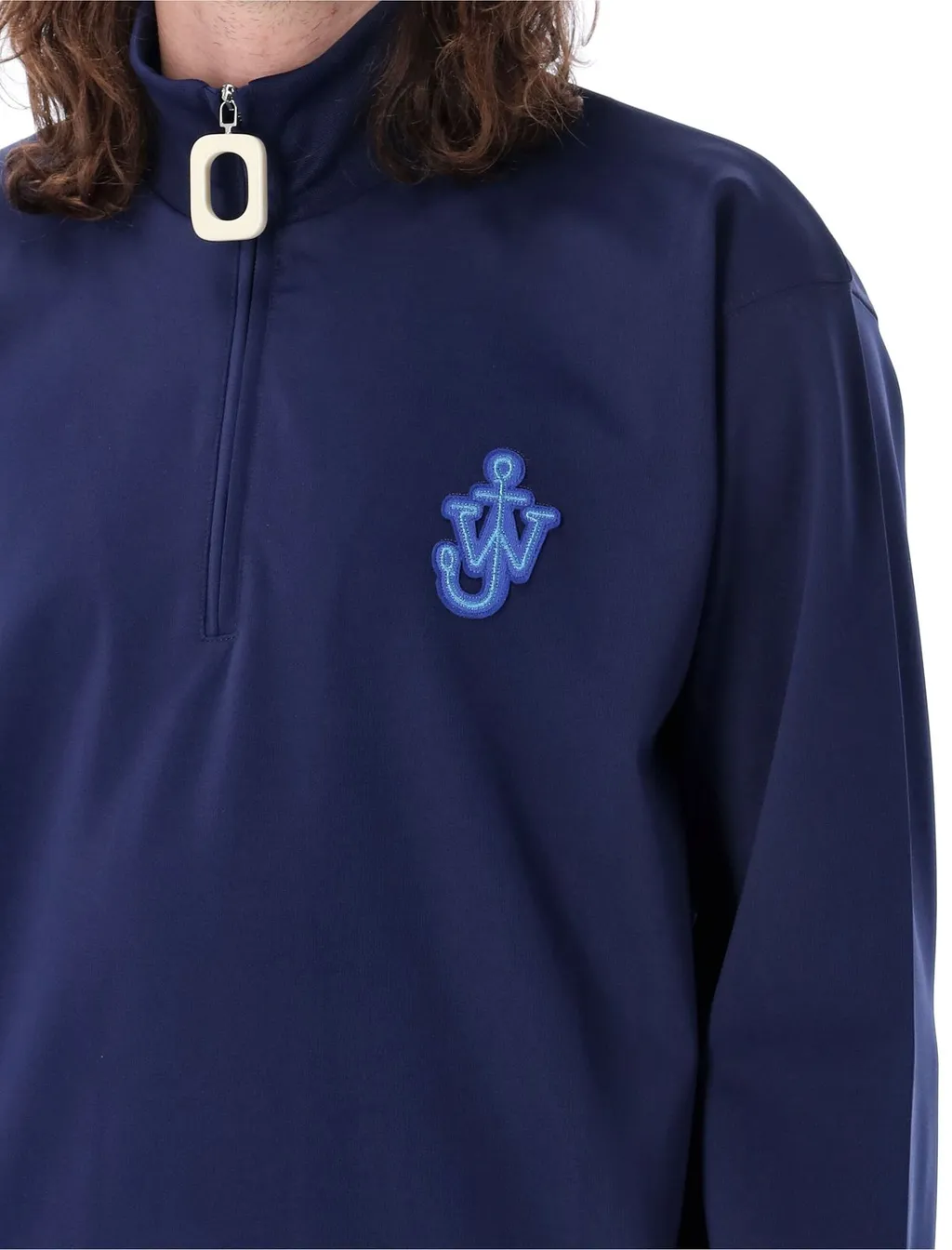 Jw Anderson Anchor Patch Half-Zip Sweatshirt