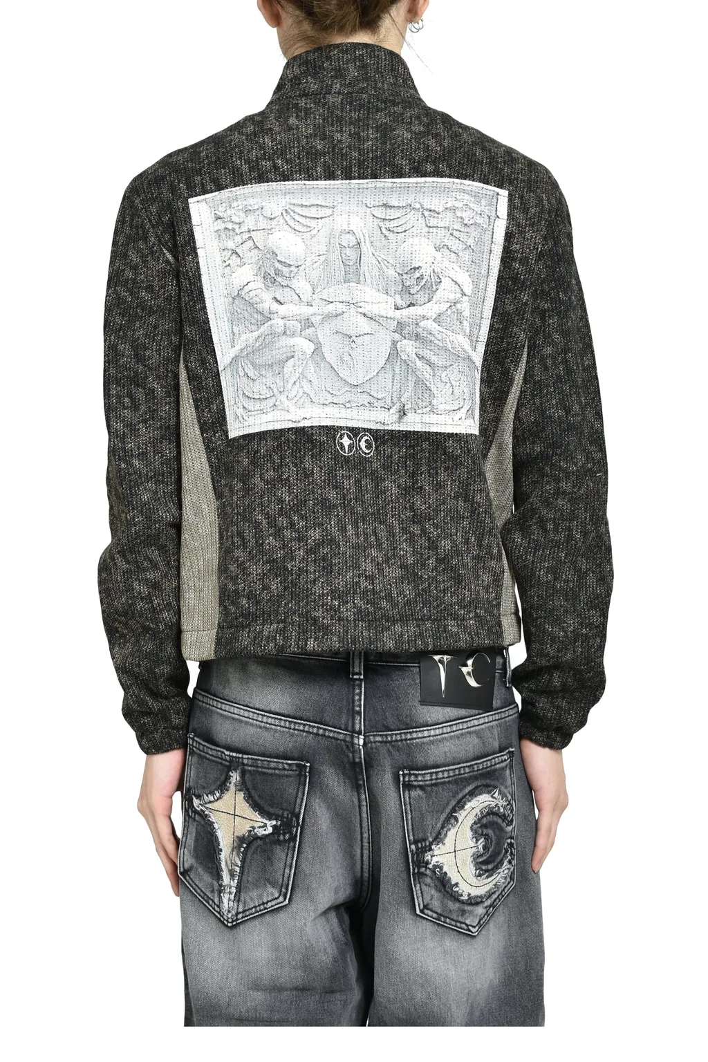 Devil Peace Patch Knit Jacket / Blk