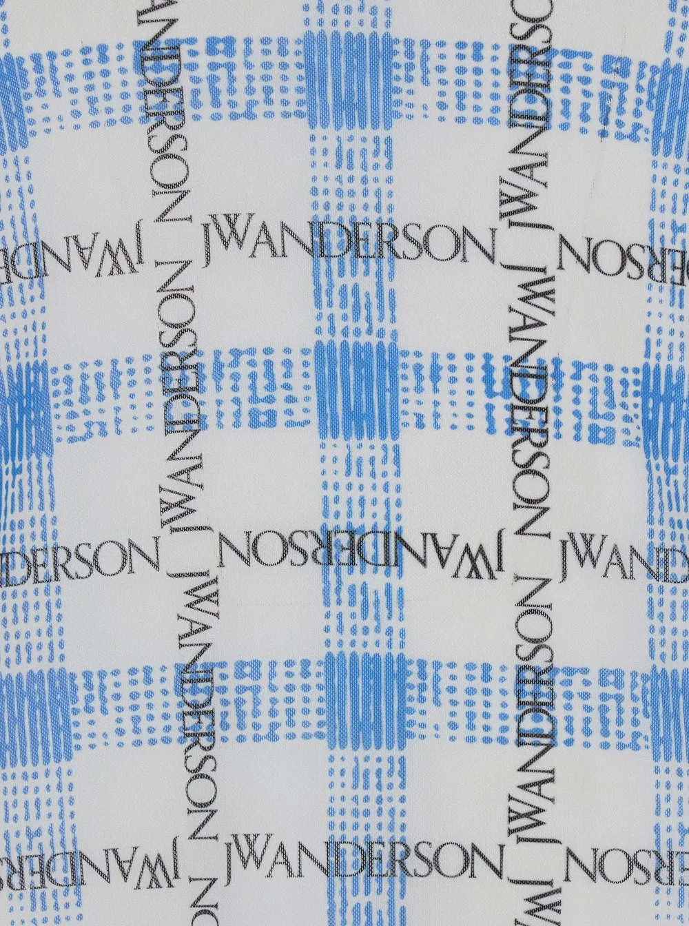 Jw Anderson Logo Grid Check Printed Sheer Long Sleeved Top