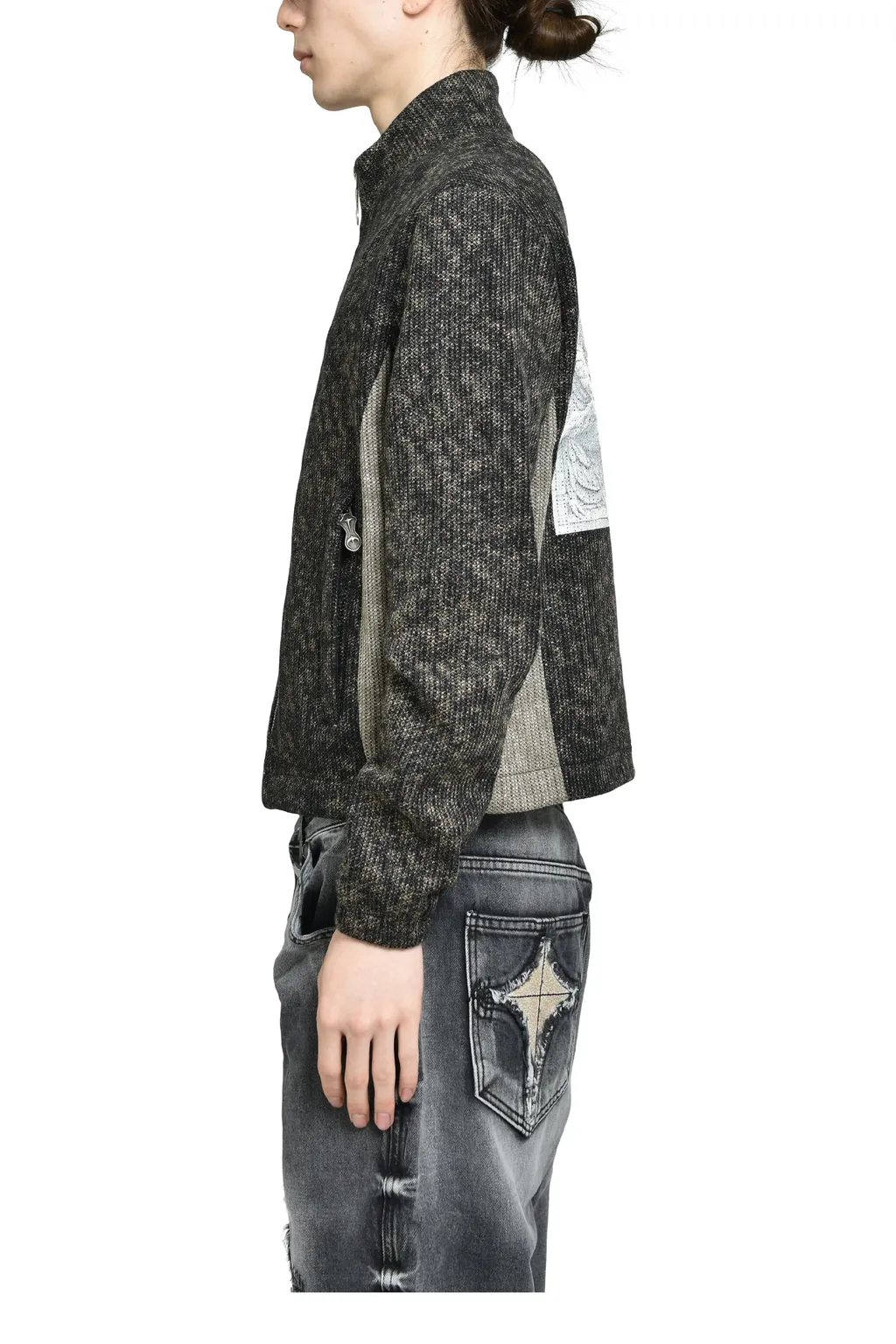 Devil Peace Patch Knit Jacket / Blk