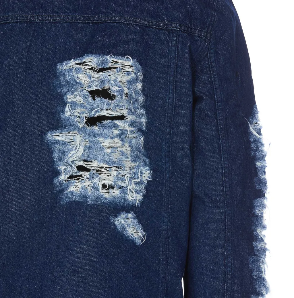 Jw Anderson Distressed Button-Up Denim Jacket