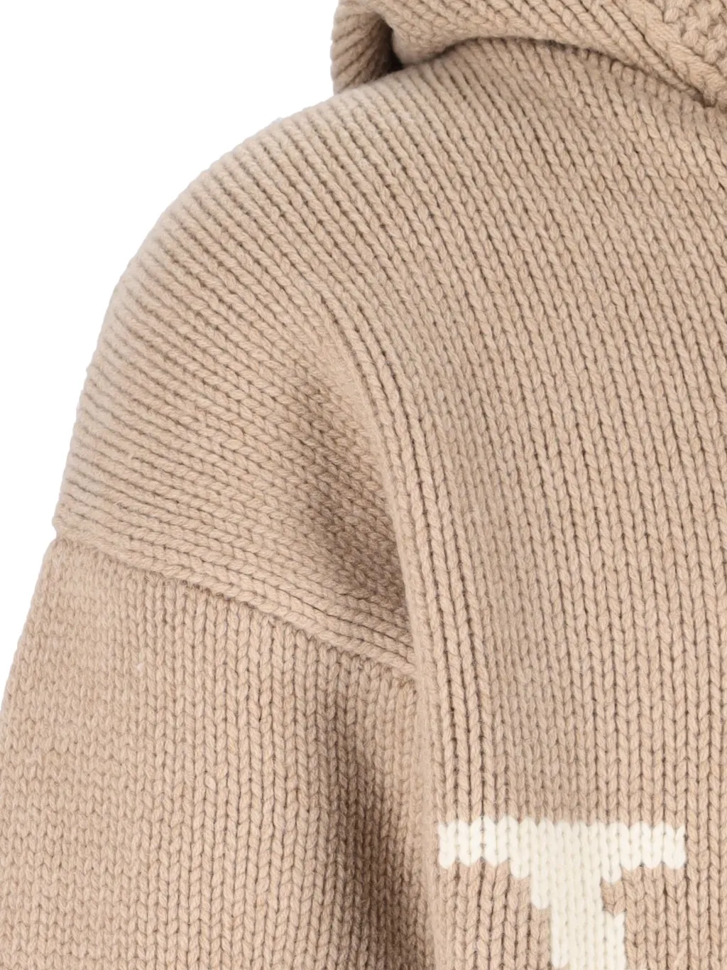 Jw Anderson Logo Intarsia-Knit Zipped Hoodie