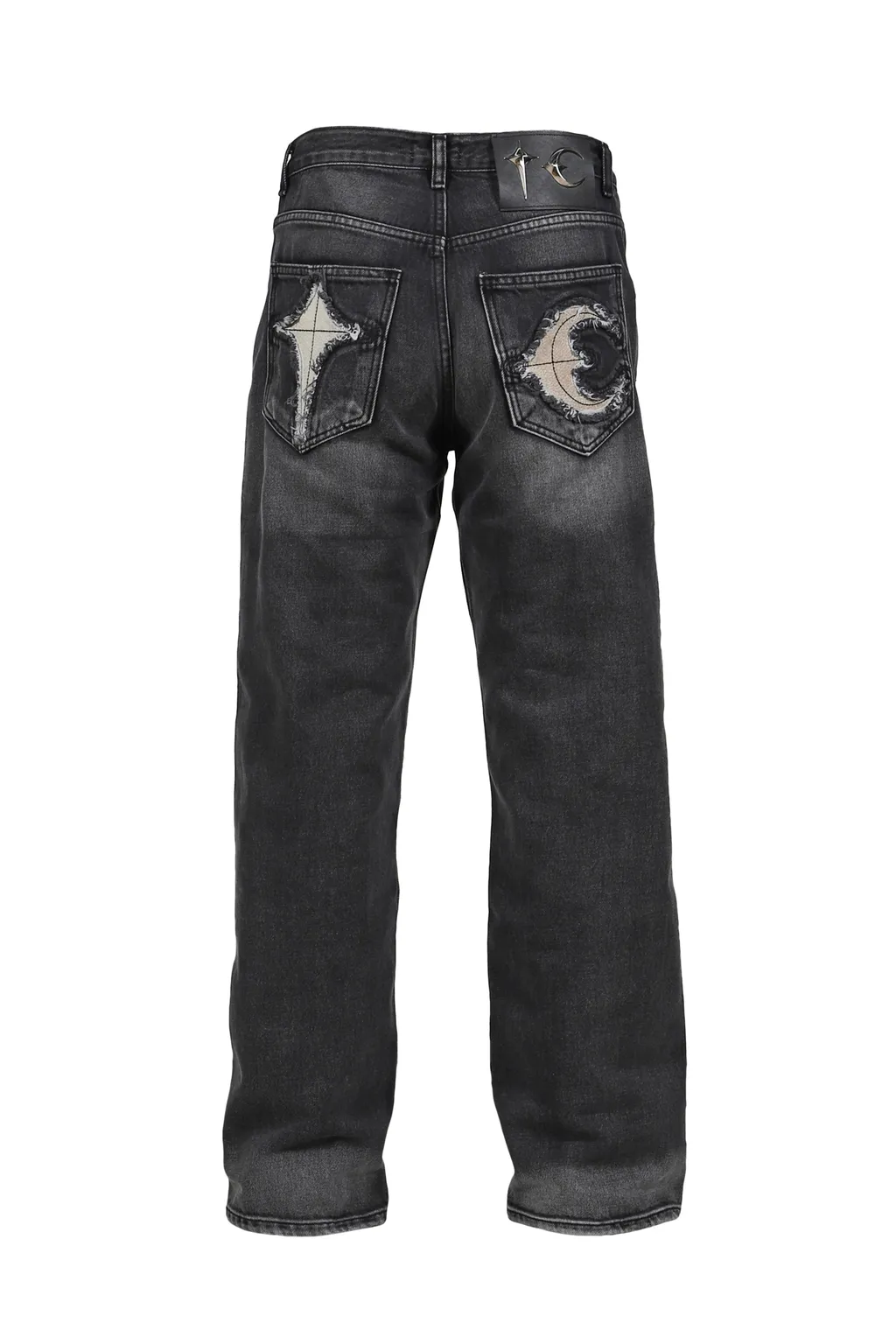 Tc Bone Leather Denim Pants / Blk