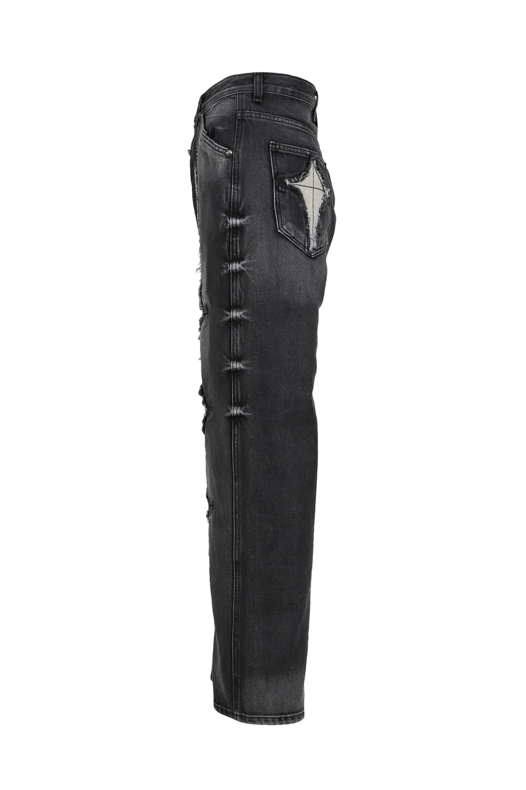 Tc Bone Leather Denim Pants / Blk