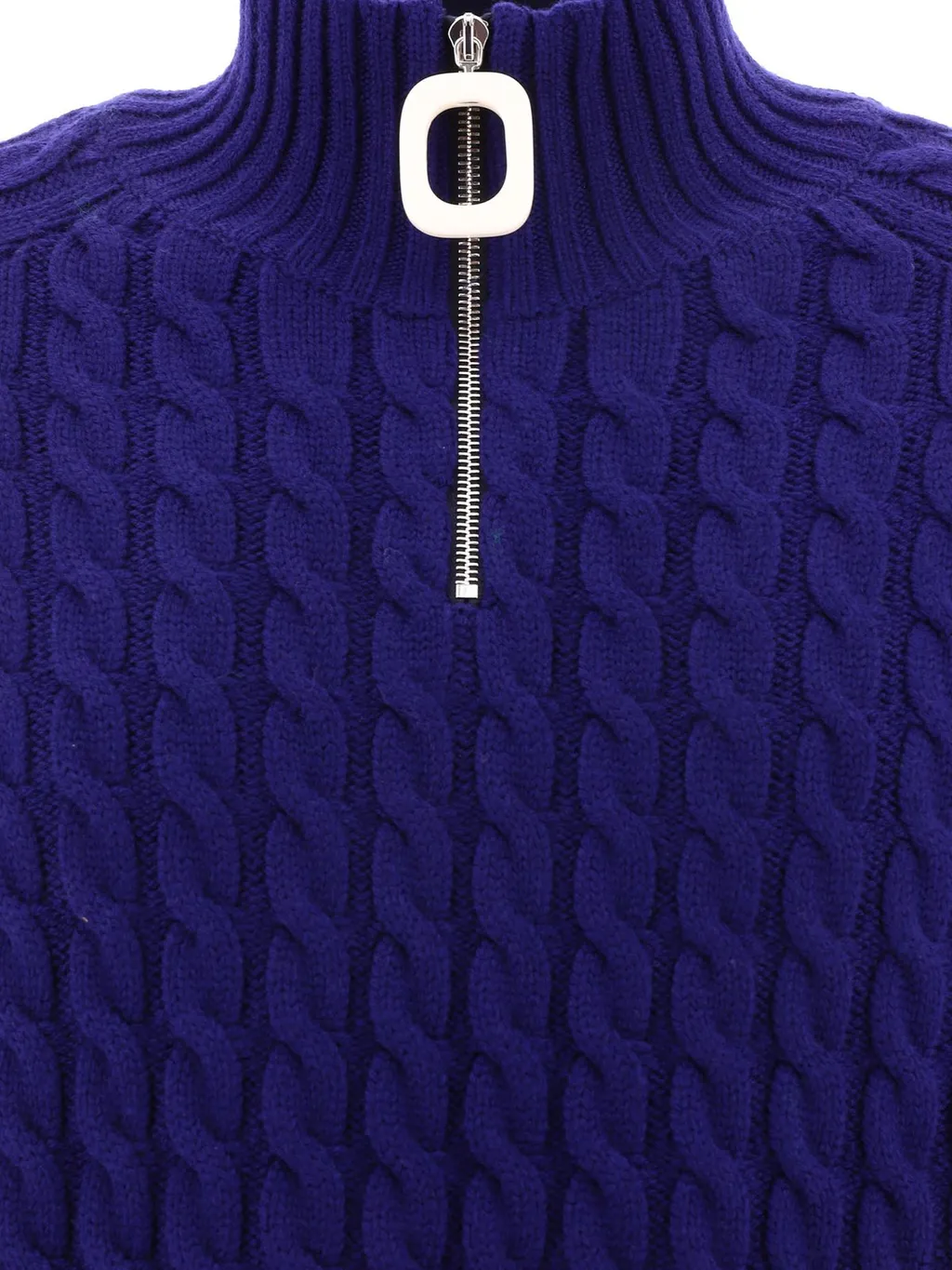 Jw Anderson Henley Funnel Neck Knitted Jumper