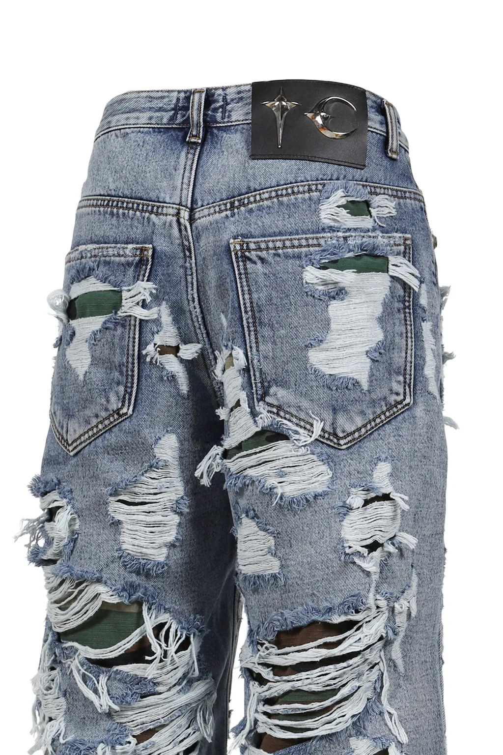 Hell Camo Denim Shorts / Blu