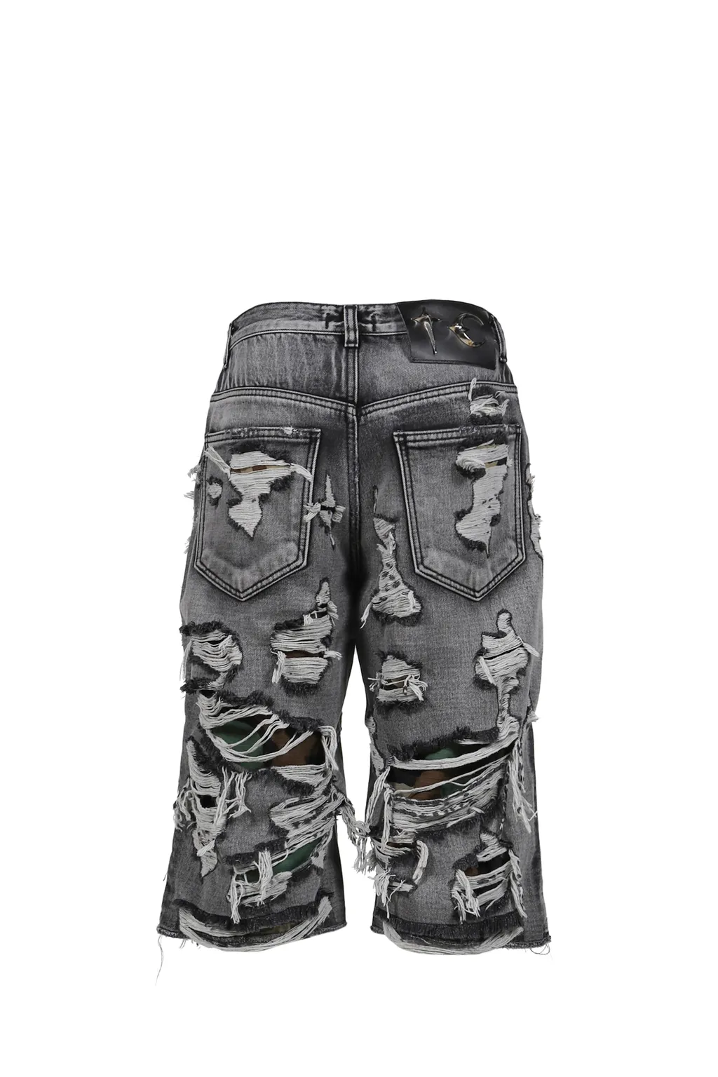 Hell Camo Denim Shorts / Black