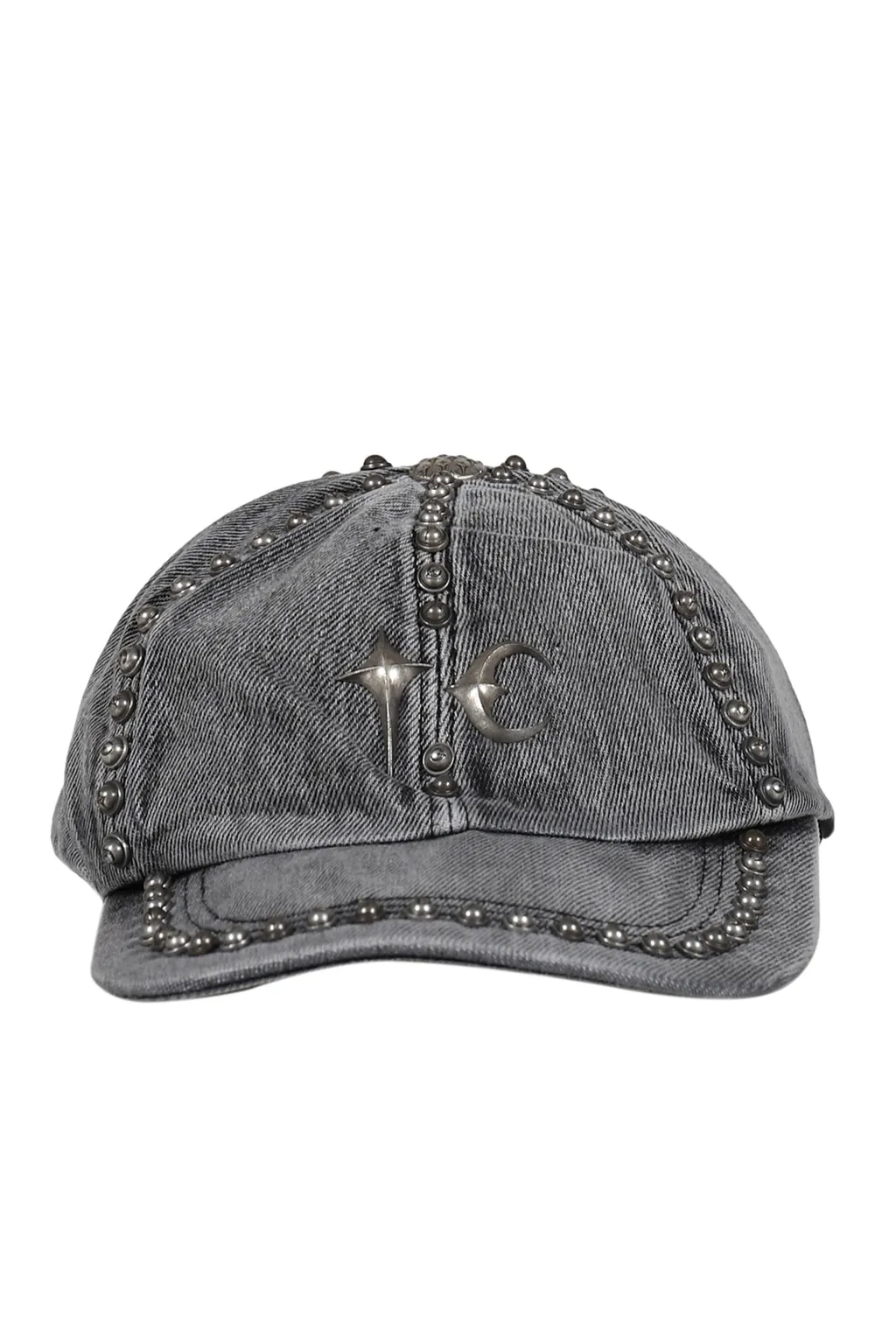 Studded Denim Cap / Black