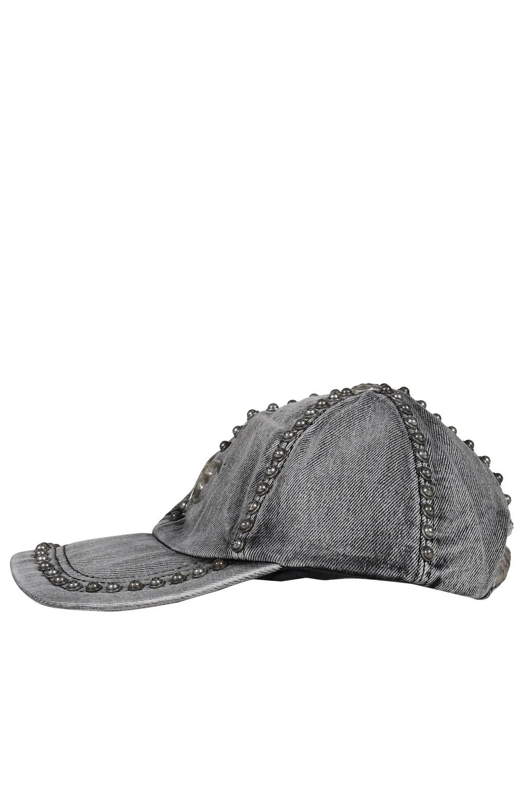 Studded Denim Cap / Black