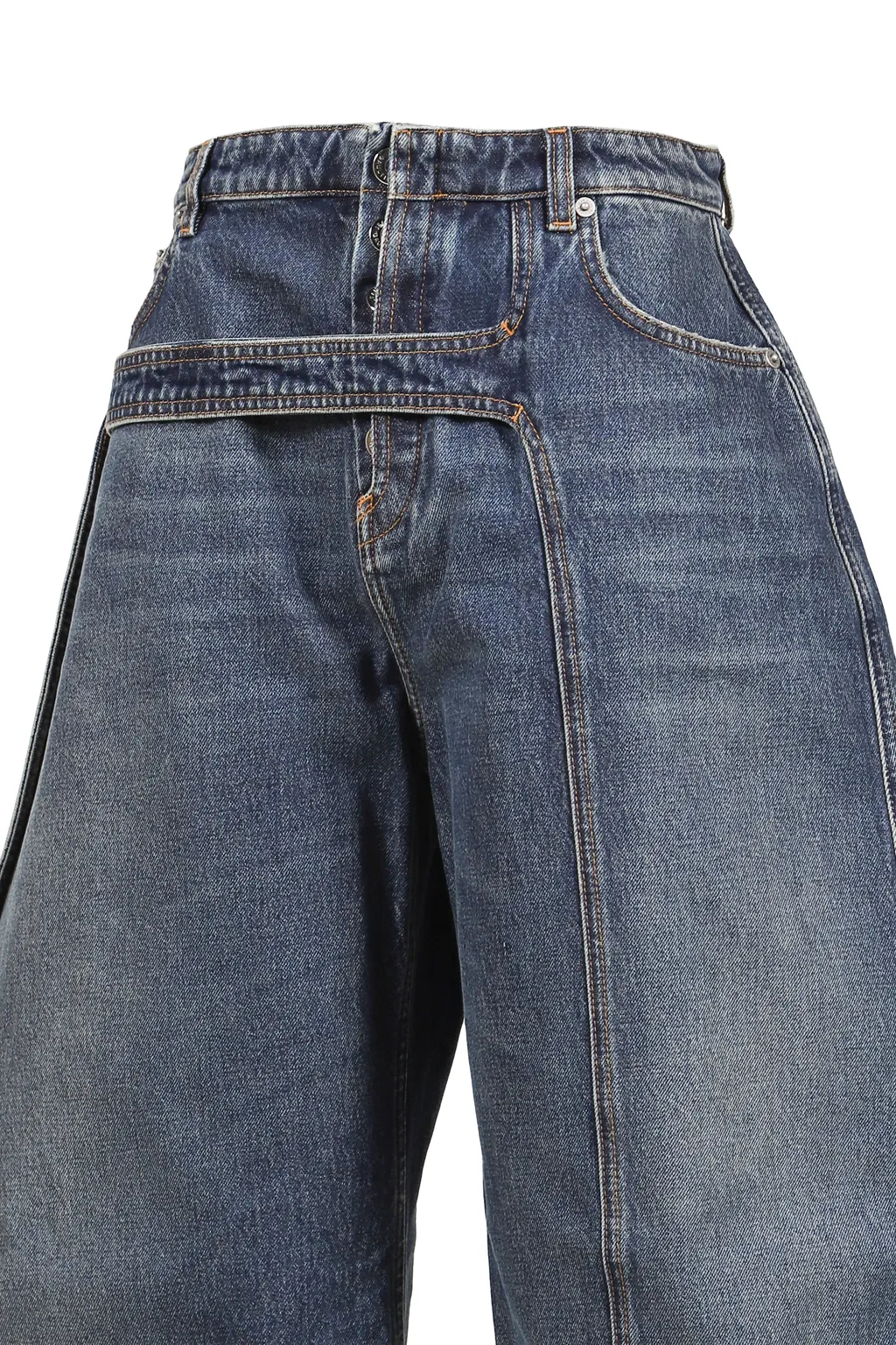 Low Waisted Jean With Strap Detail On The Front / Ind