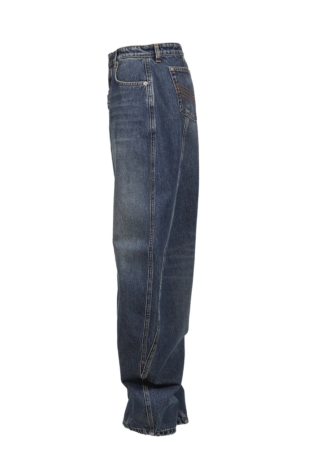 Low Waisted Jean With Strap Detail On The Front / Ind