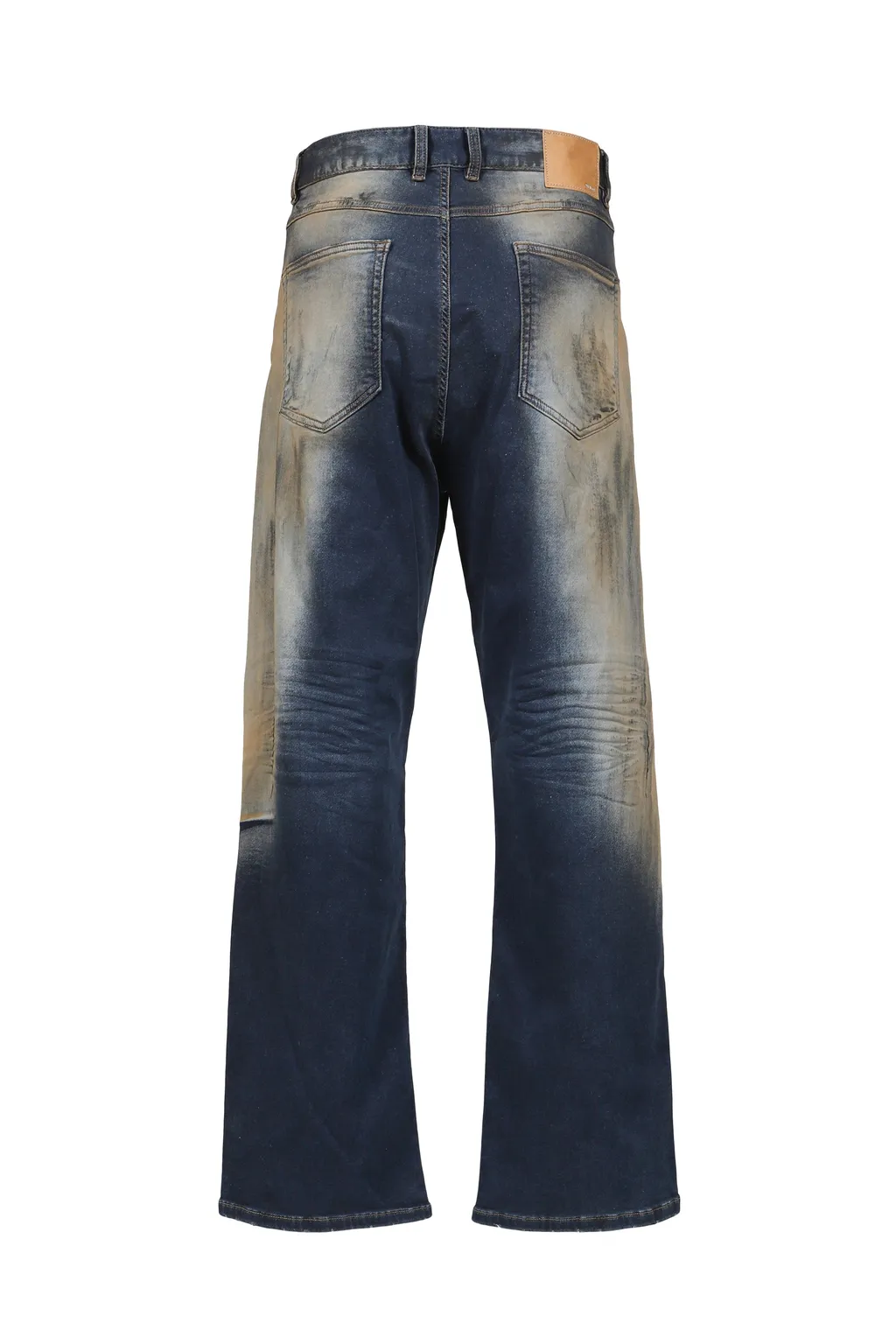 Dirty-Washed Denim Pants / Navy
