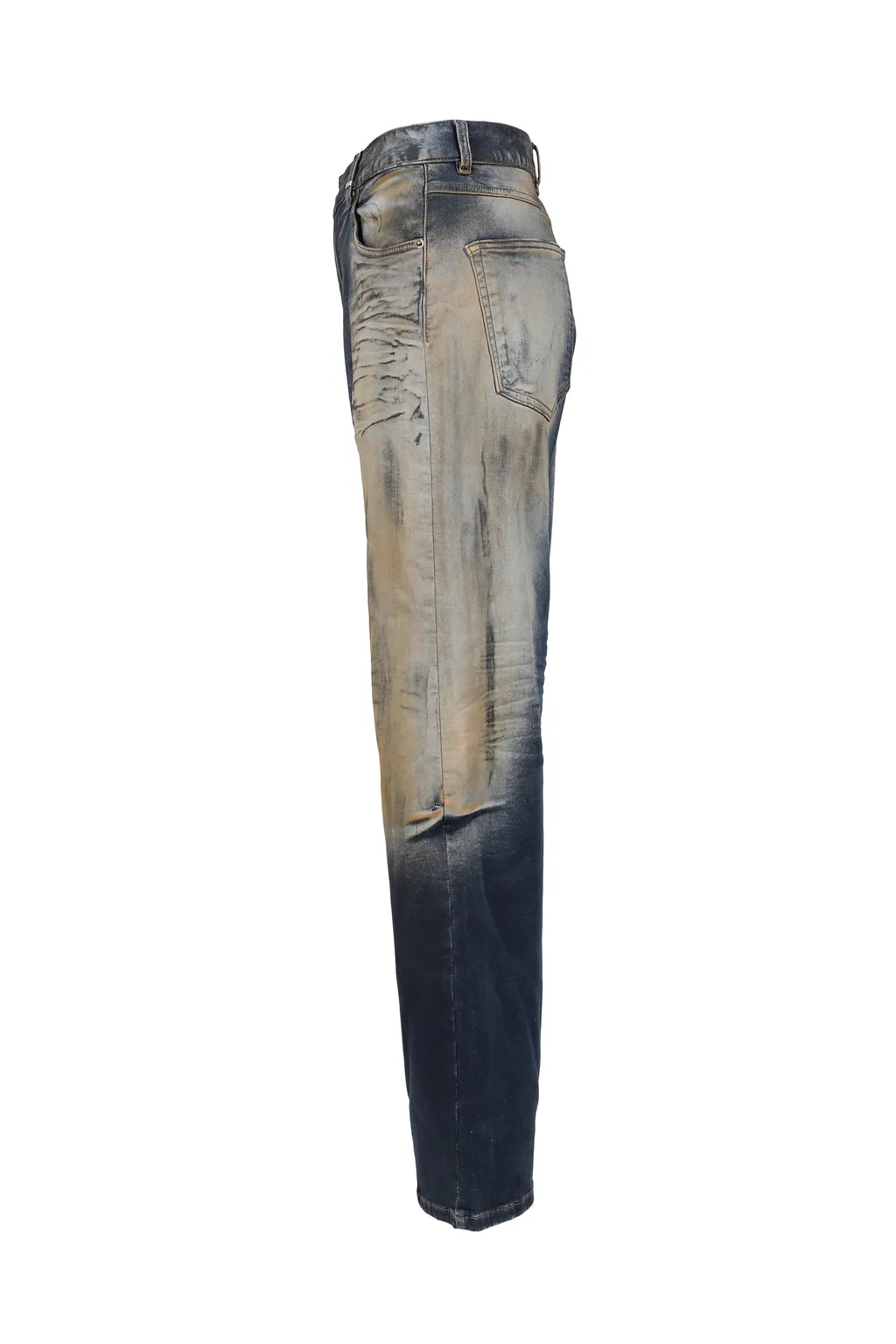 Dirty-Washed Denim Pants / Navy