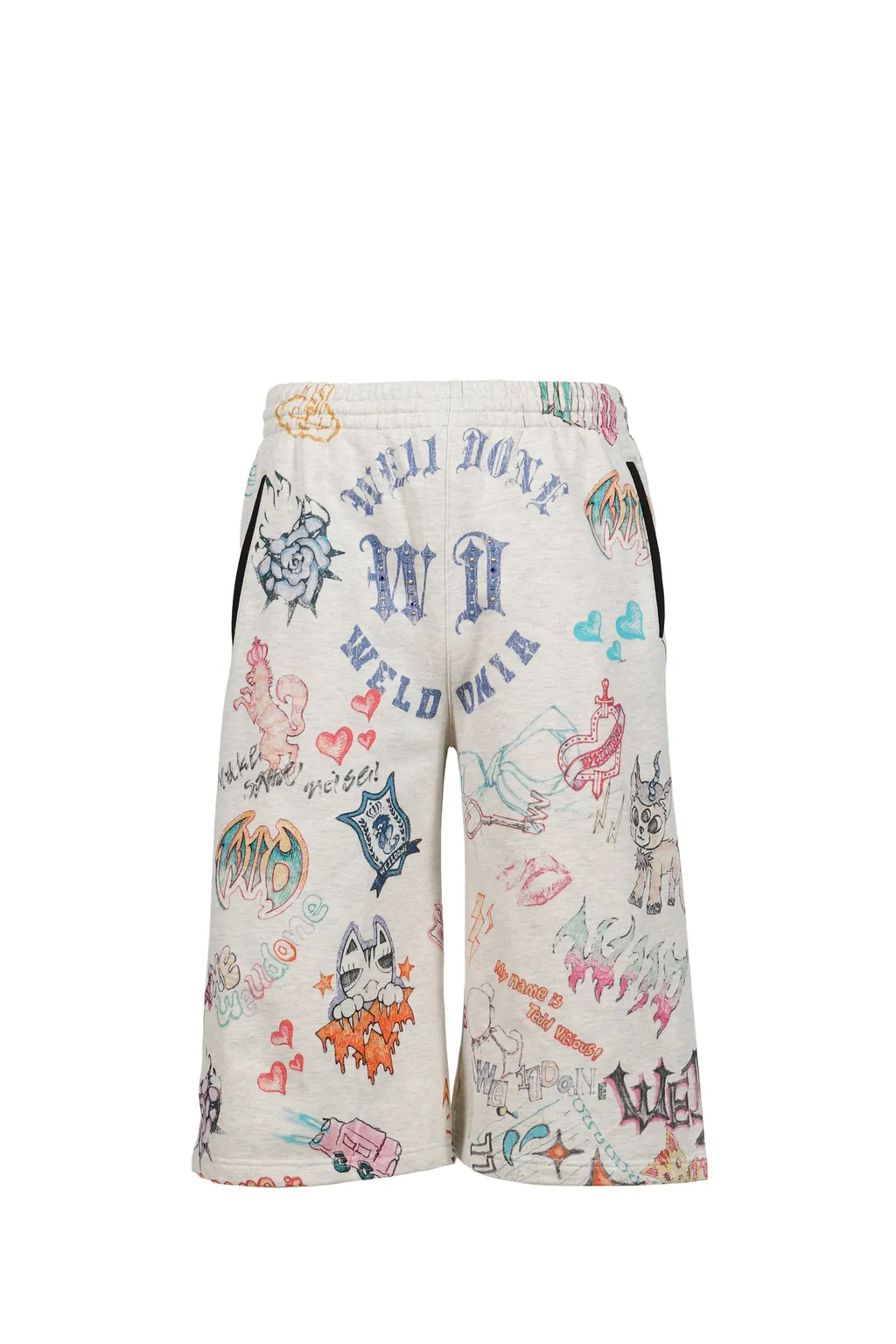 Doodle Printed Shorts / M/Grey
