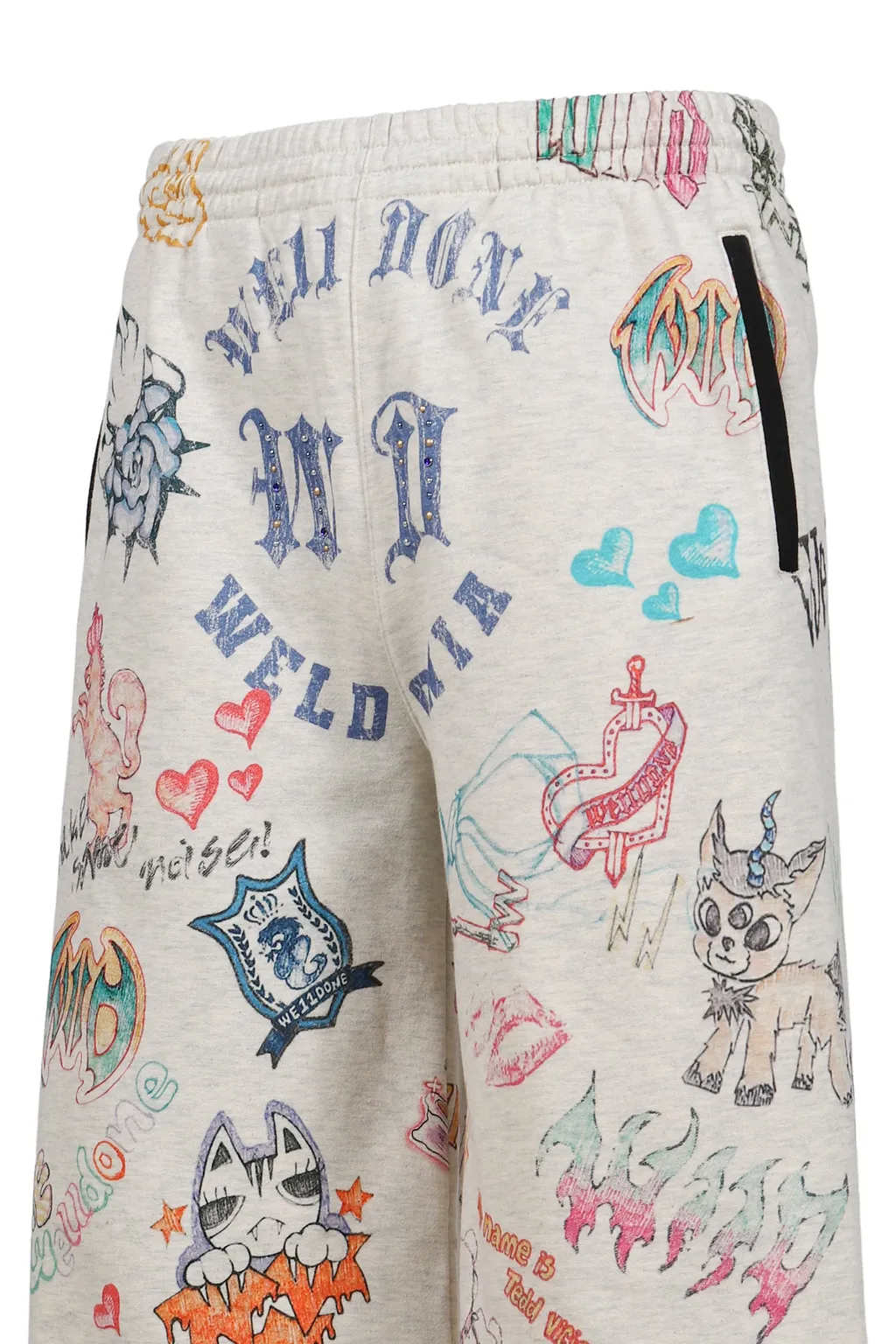 Doodle Printed Shorts / M/Grey