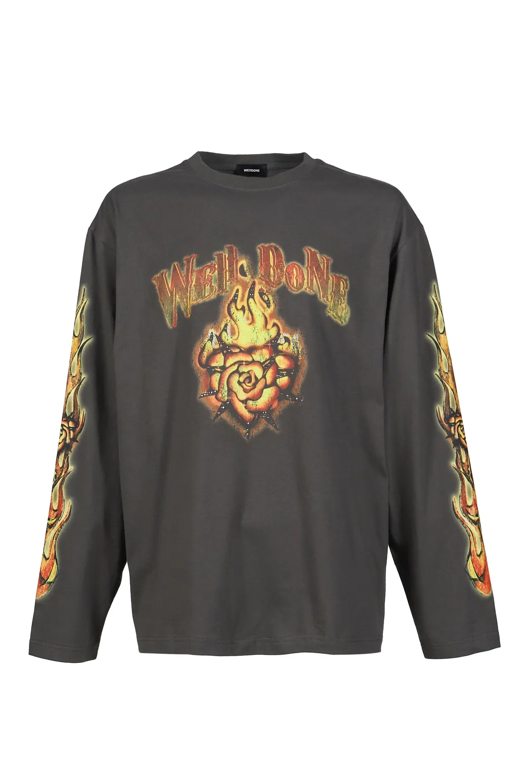 Fire Long-Sleeved T-Shirt / Charcoal