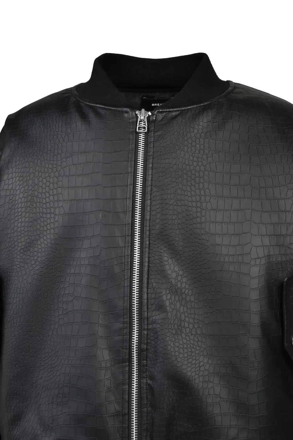 Faux Crocodile Bomber Jacket / Blk