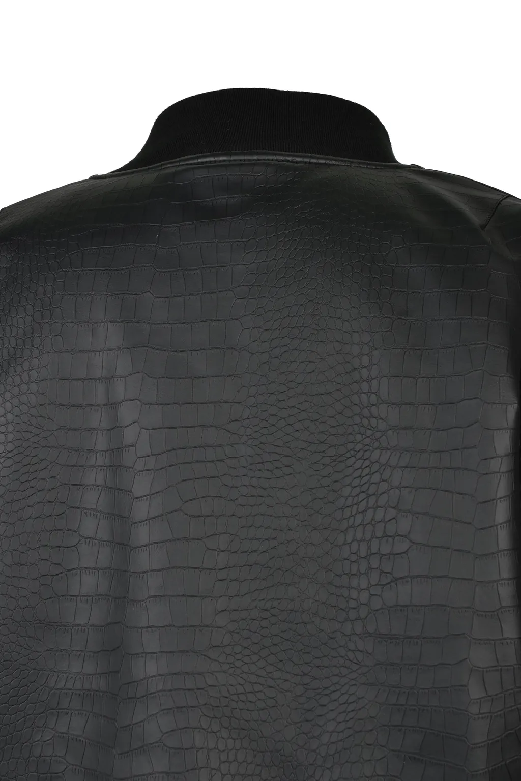 Faux Crocodile Bomber Jacket / Blk