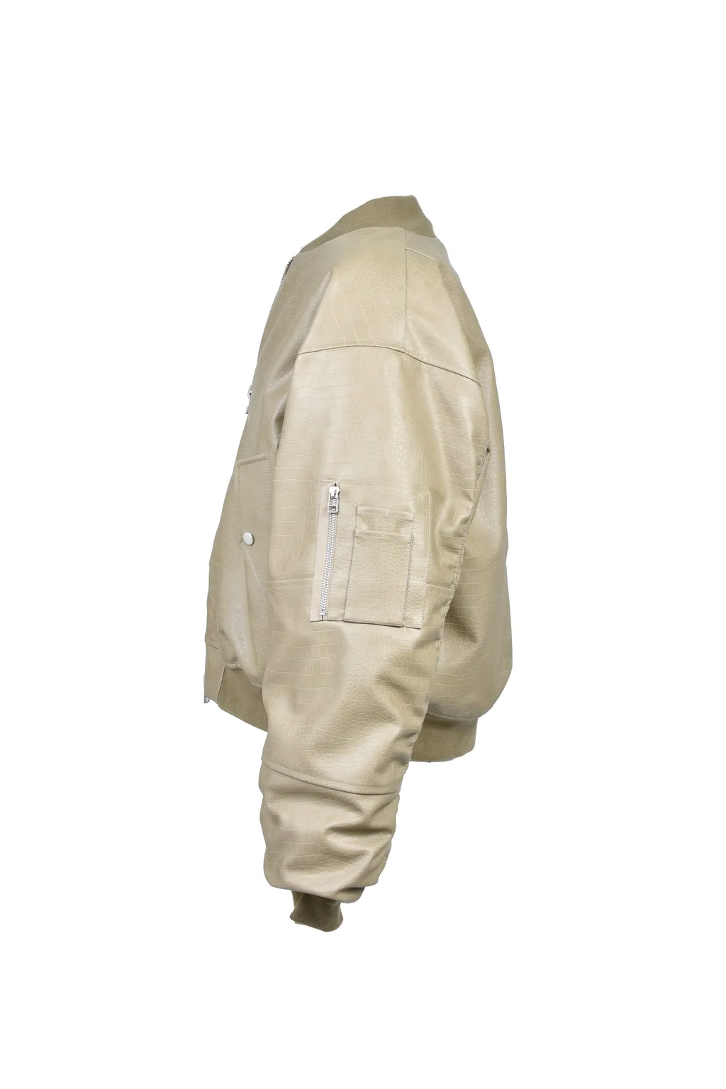 Faux Crocodile Bomber Jacket / Bei
