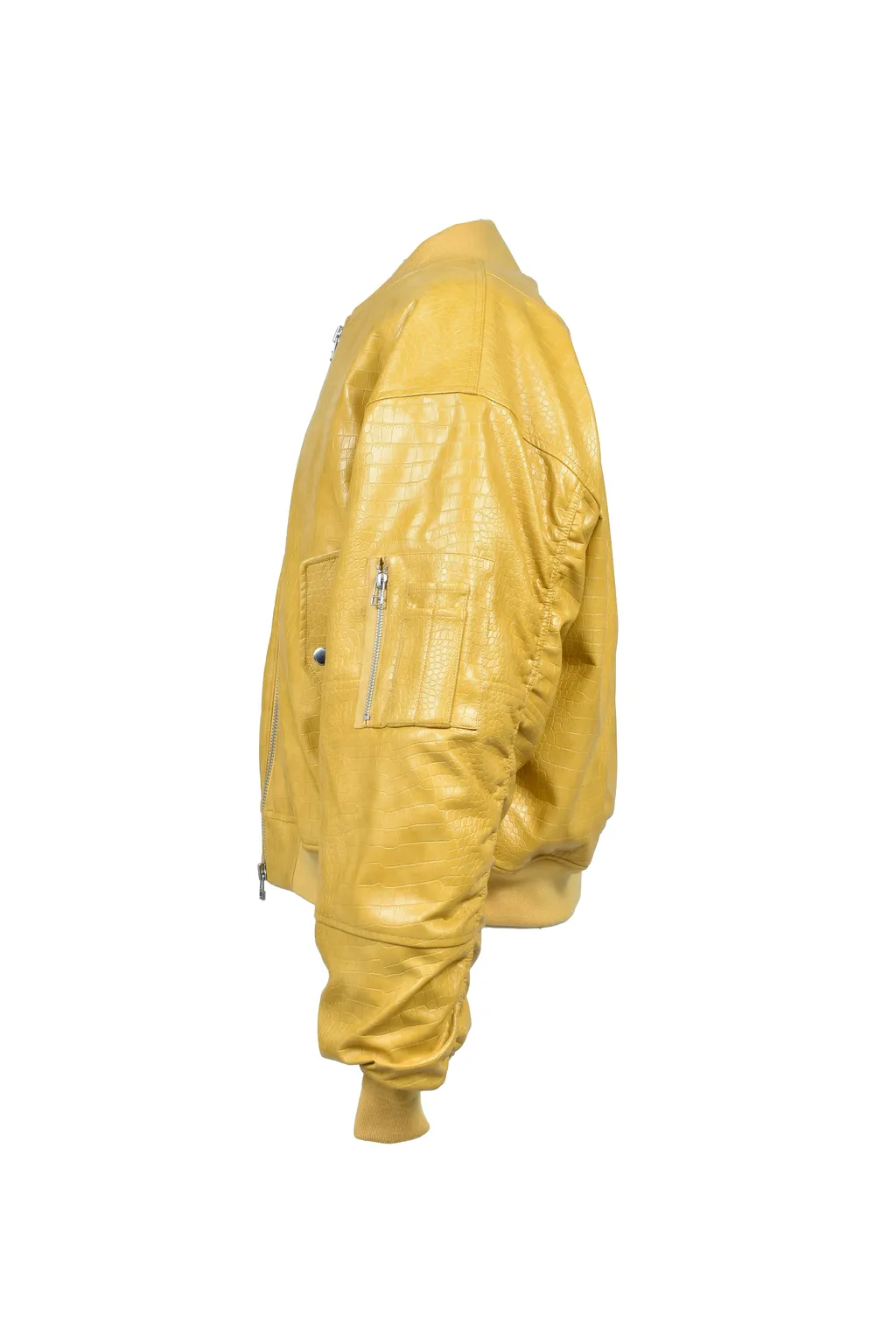 Faux Crocodile Bomber Jacket / Mus