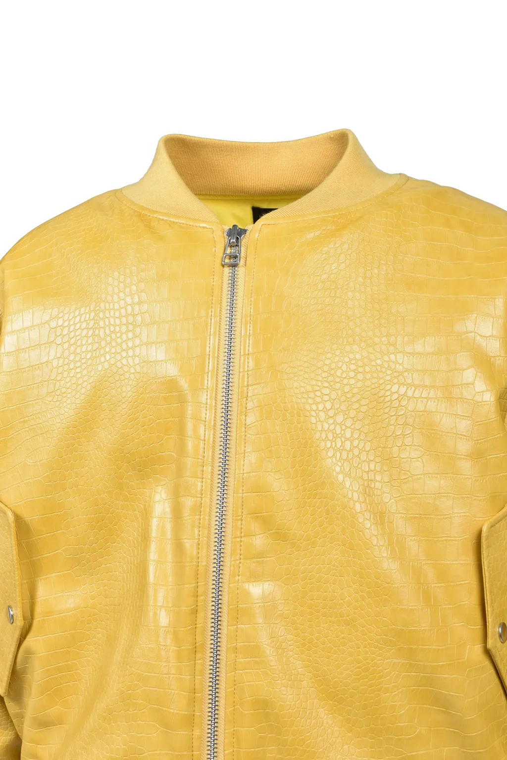 Faux Crocodile Bomber Jacket / Mus