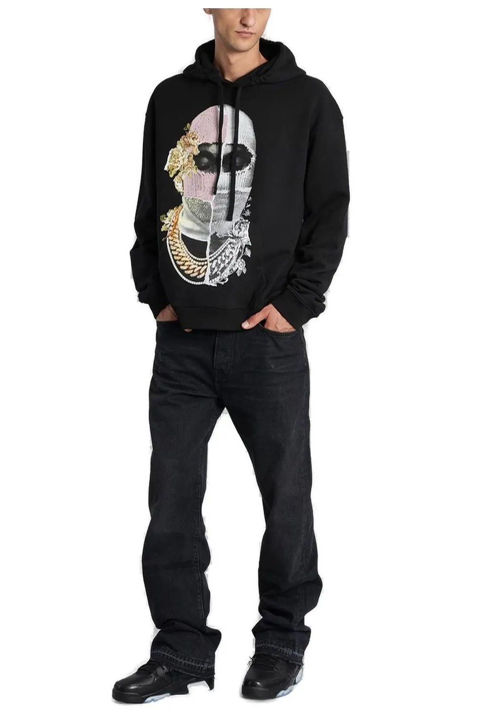 Ih Nom Uh Nit Mask Printed Drawstring Hoodie
