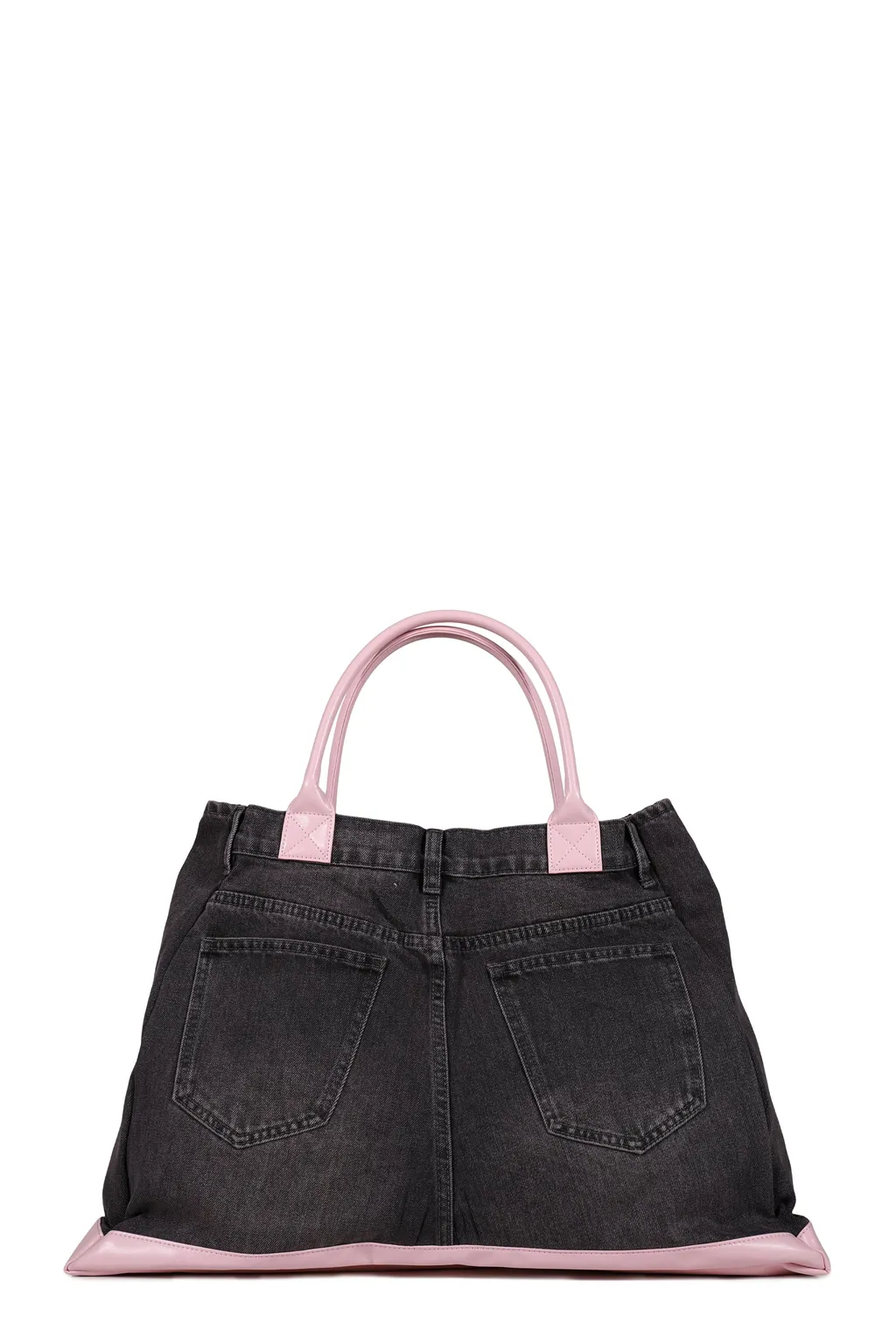 Remake Denim Tote Bag / Blk/Pink
