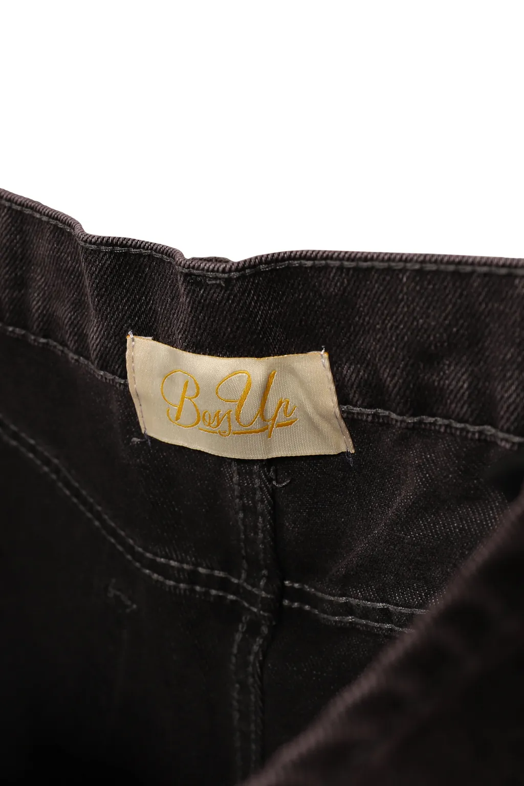 Remake Denim Tote Bag / Blk/Pink