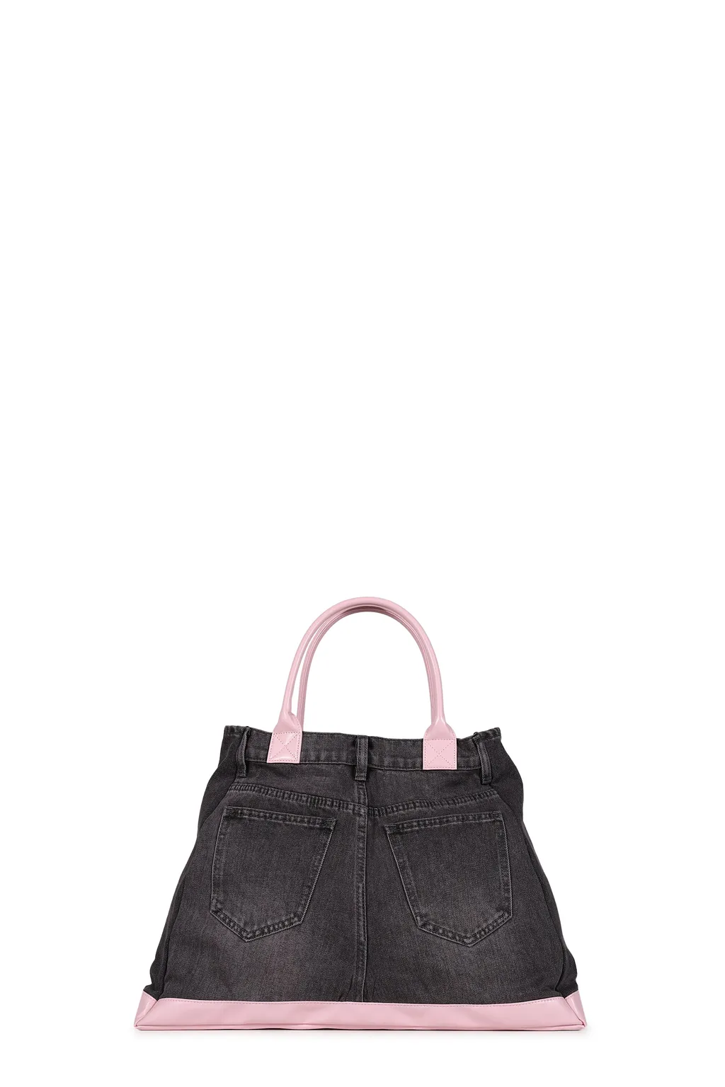 Remake Denim Tote Bag / Blk/Pink