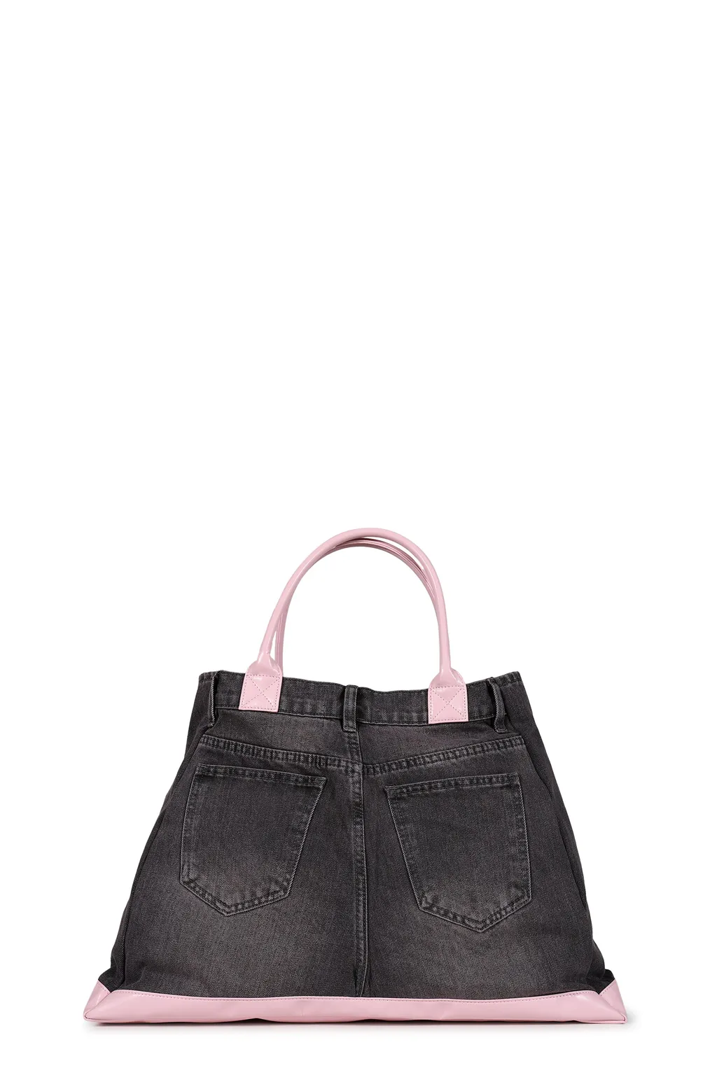 Remake Denim Tote Bag / Blk/Pink