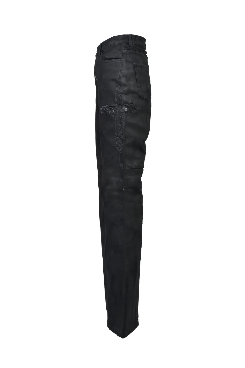 Coating Denim Flare Pants / Blk