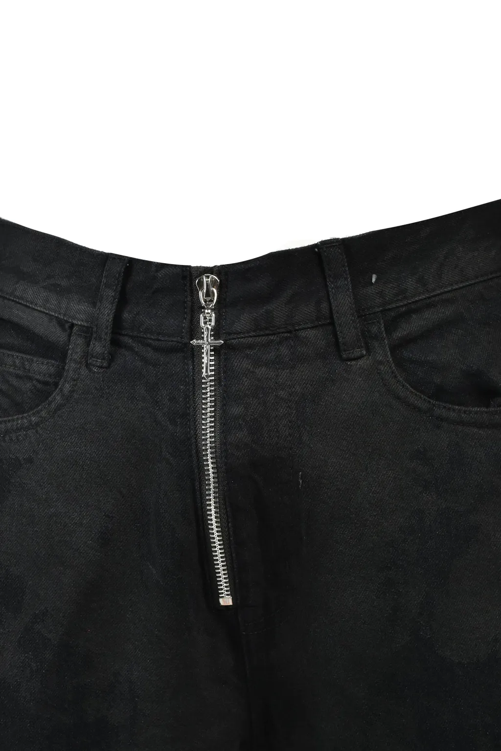 Coating Denim Flare Pants / Blk