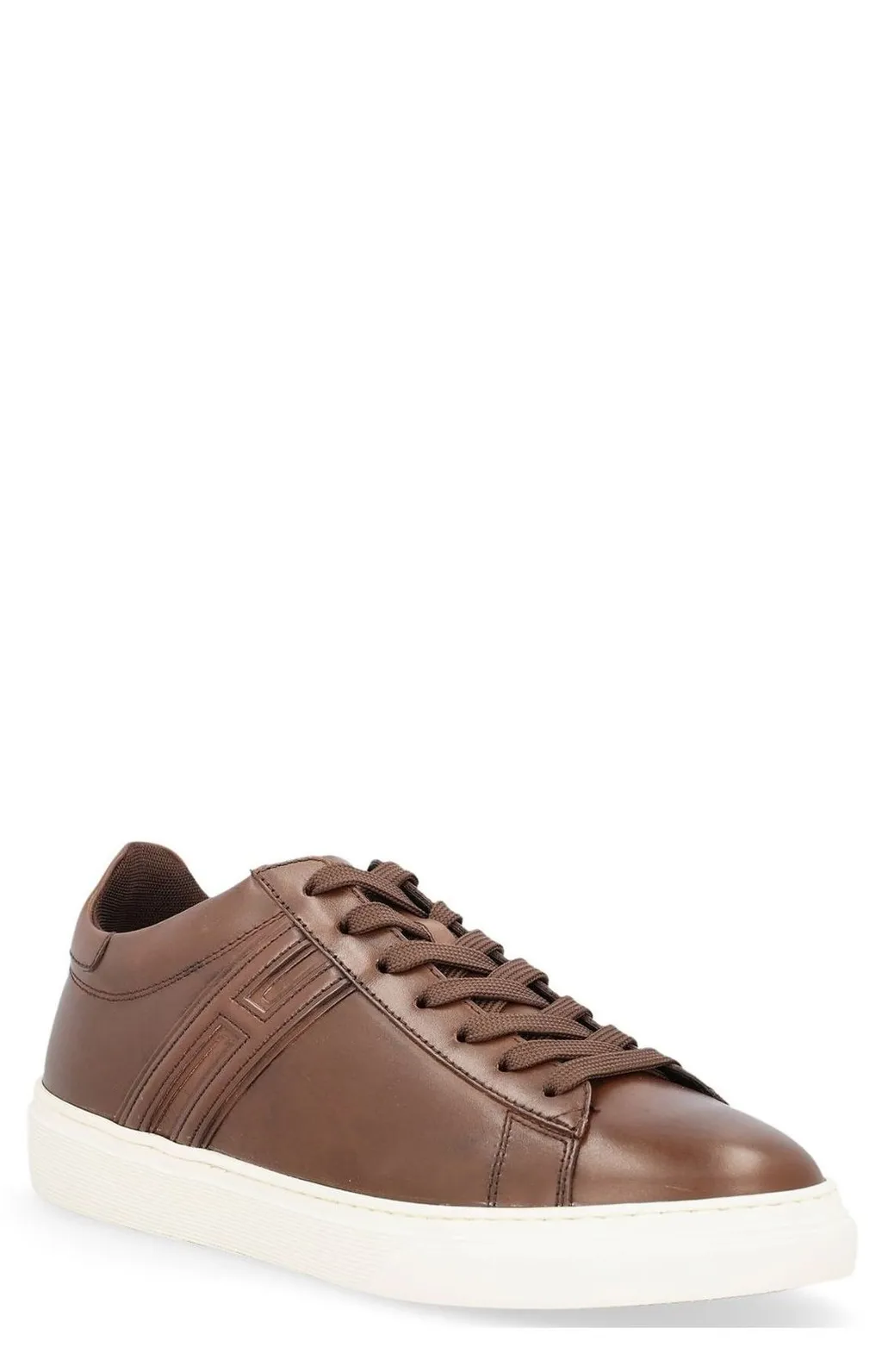 Hogan Round Toe Lace-Up Sneakers