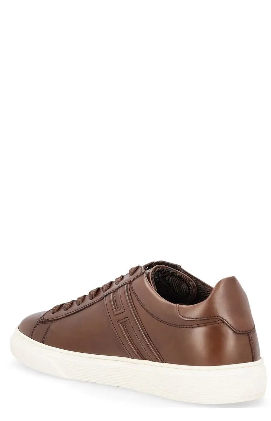 Hogan Round Toe Lace-Up Sneakers