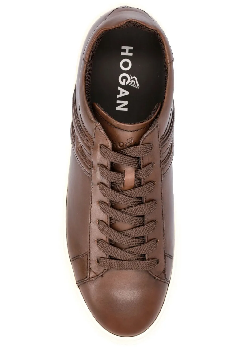 Hogan Round Toe Lace-Up Sneakers