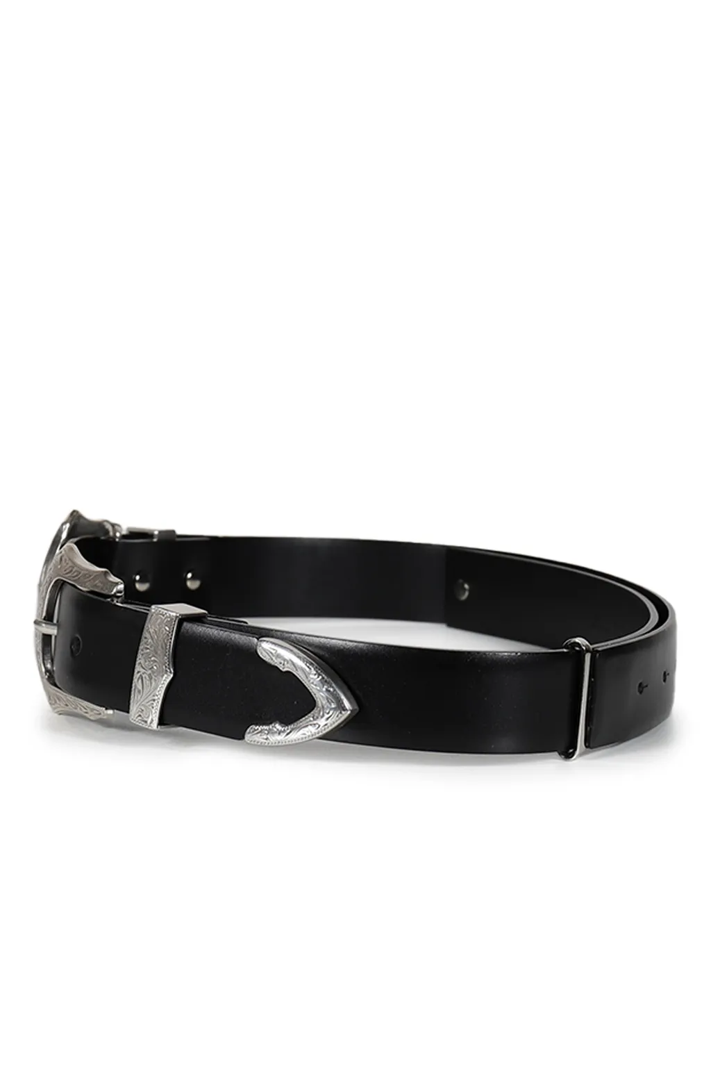 Double Buckle Wide Belt / Blk