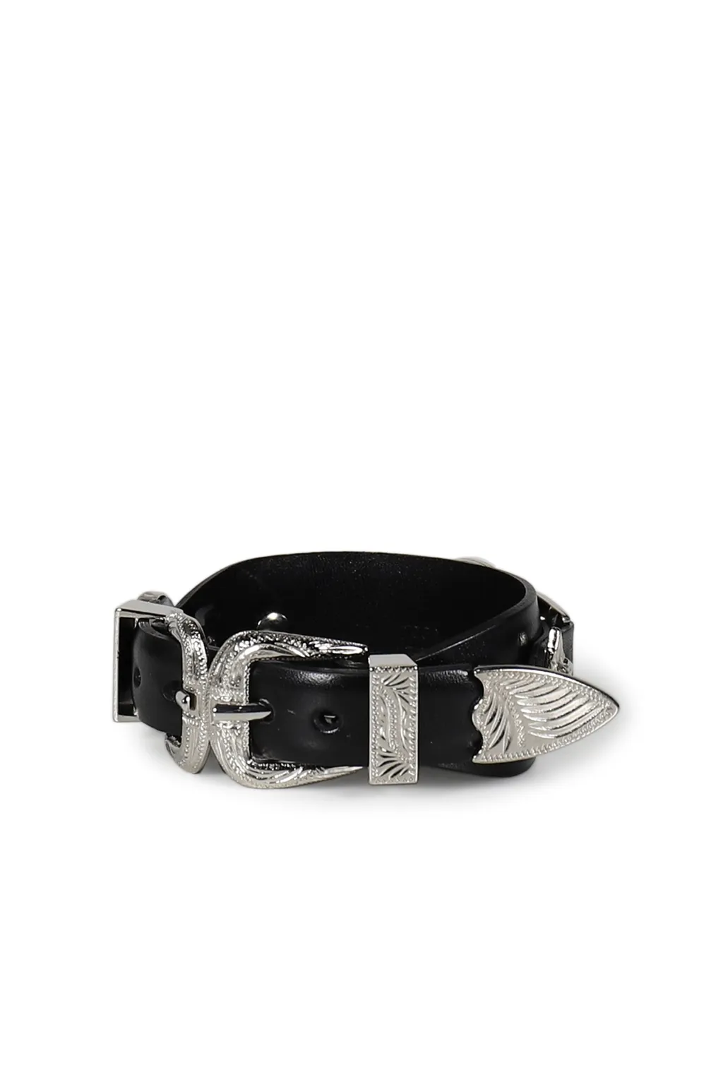 Double Buckle Concho Bangle / Blk