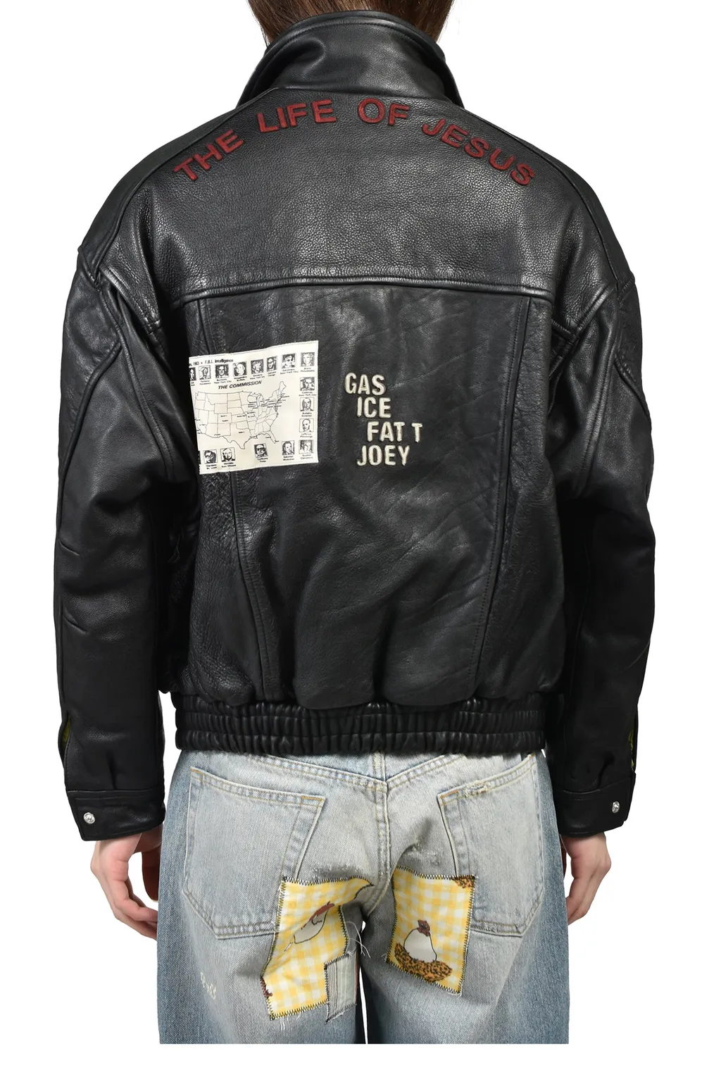 The Commission Leather Bomber Jacket / Blk