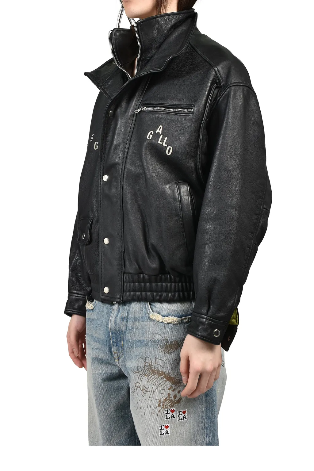 The Commission Leather Bomber Jacket / Blk