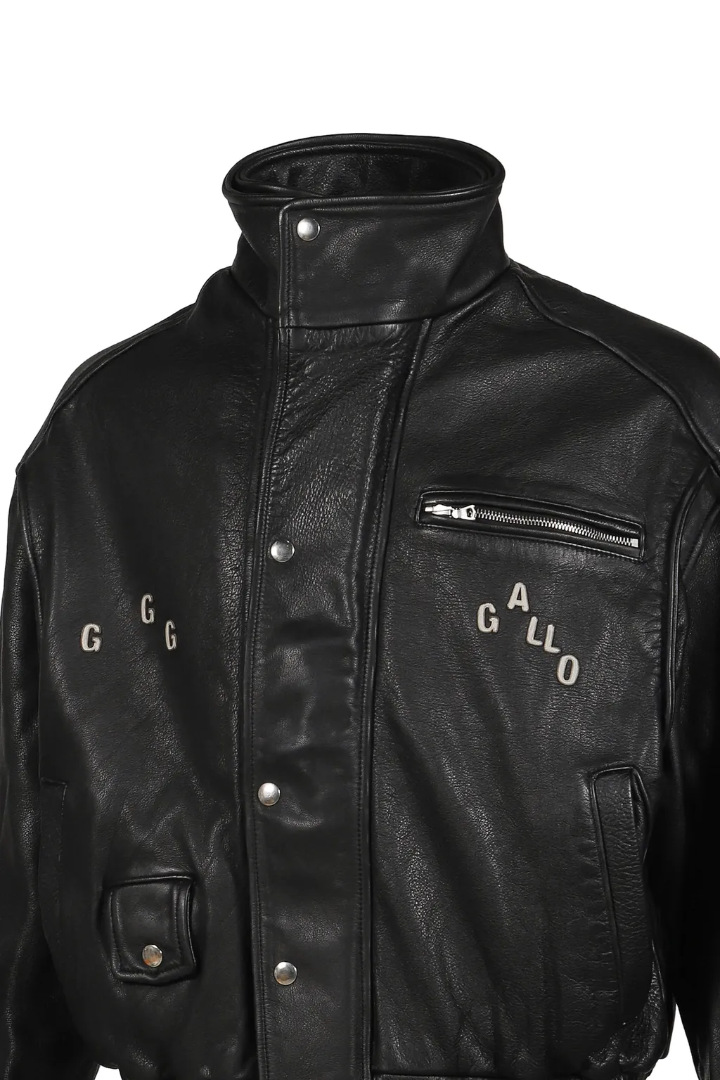 The Commission Leather Bomber Jacket / Blk