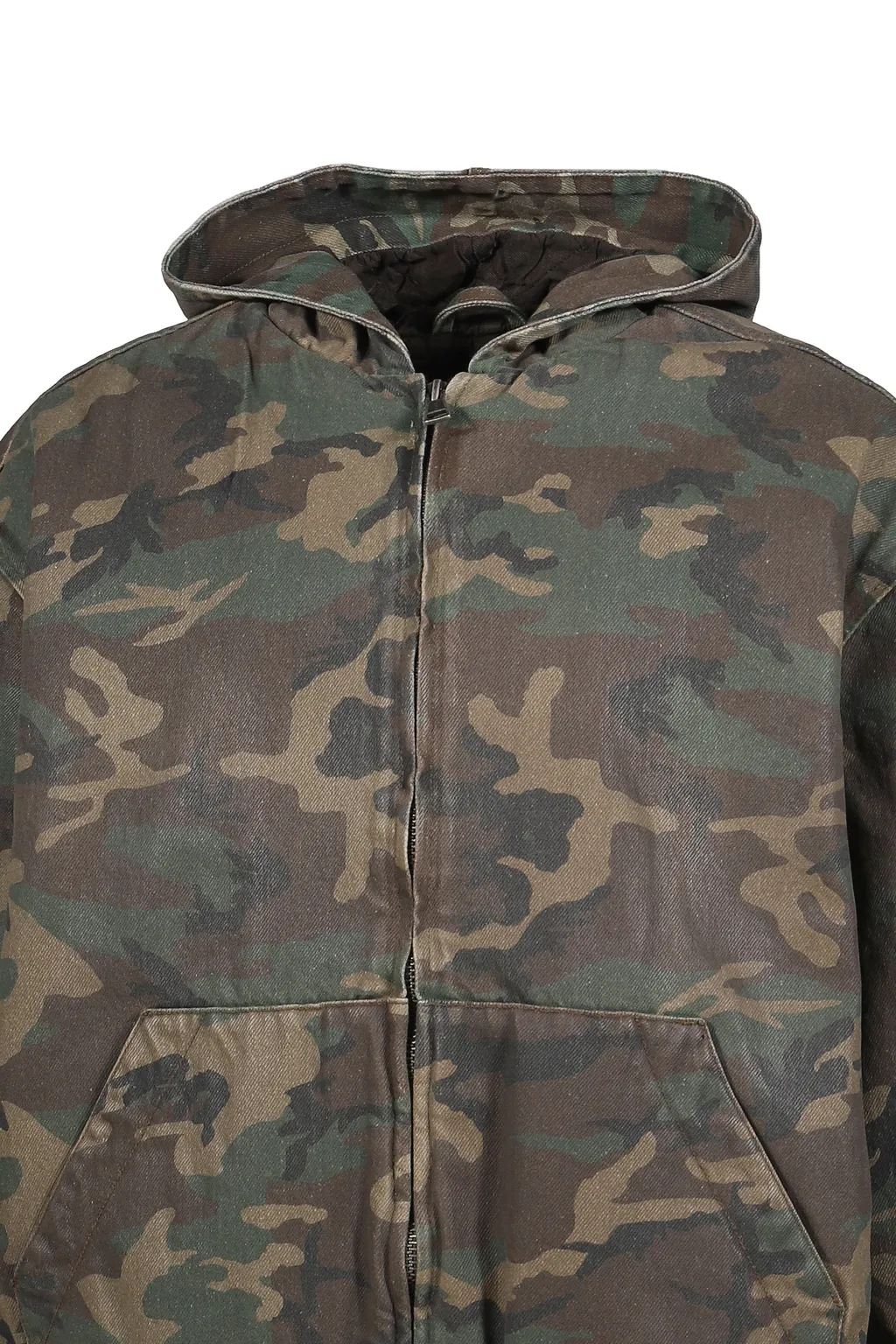 Coated Sherpa Lining Hoodie / Camo