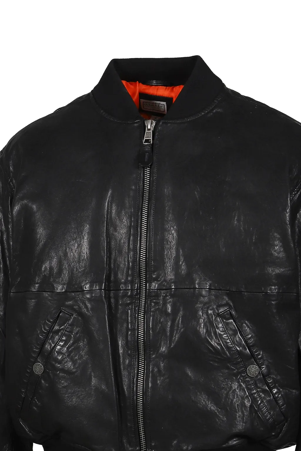 Cow Leather Cropperd Bomber / Blk