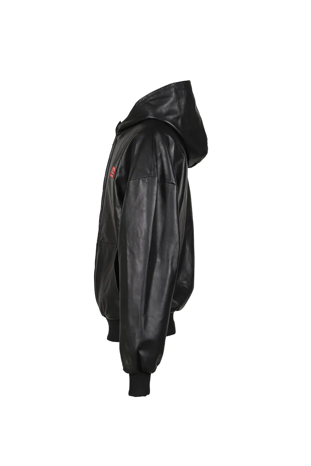 Mskrd Leather Hoodie Jacket / Blk
