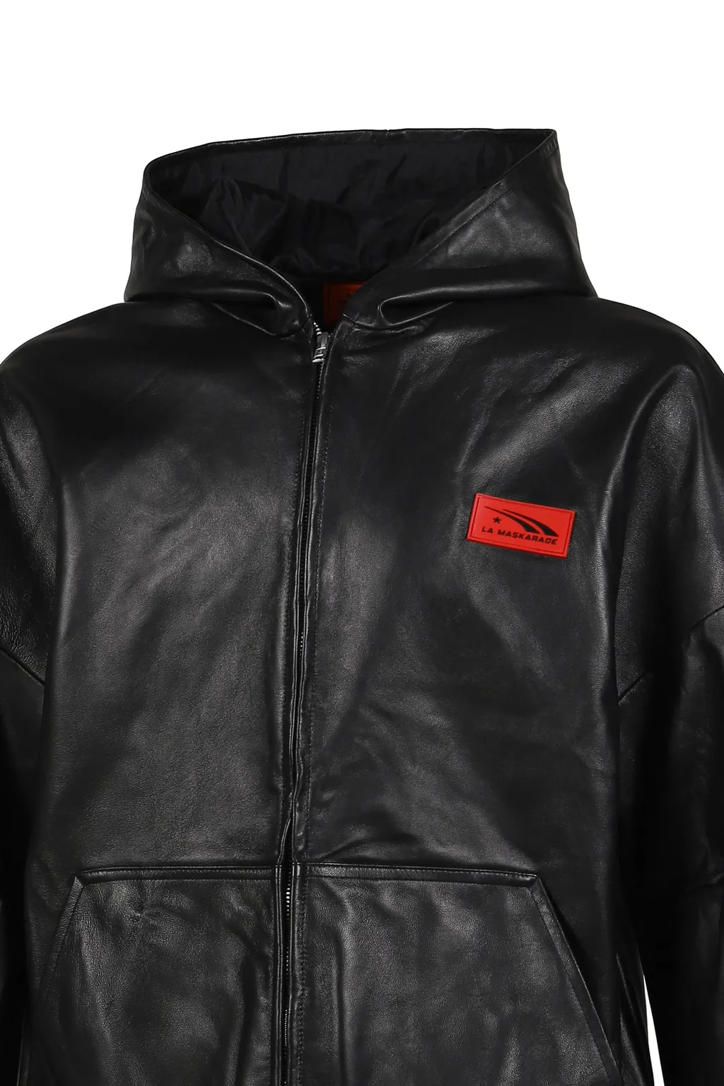 Mskrd Leather Hoodie Jacket / Blk