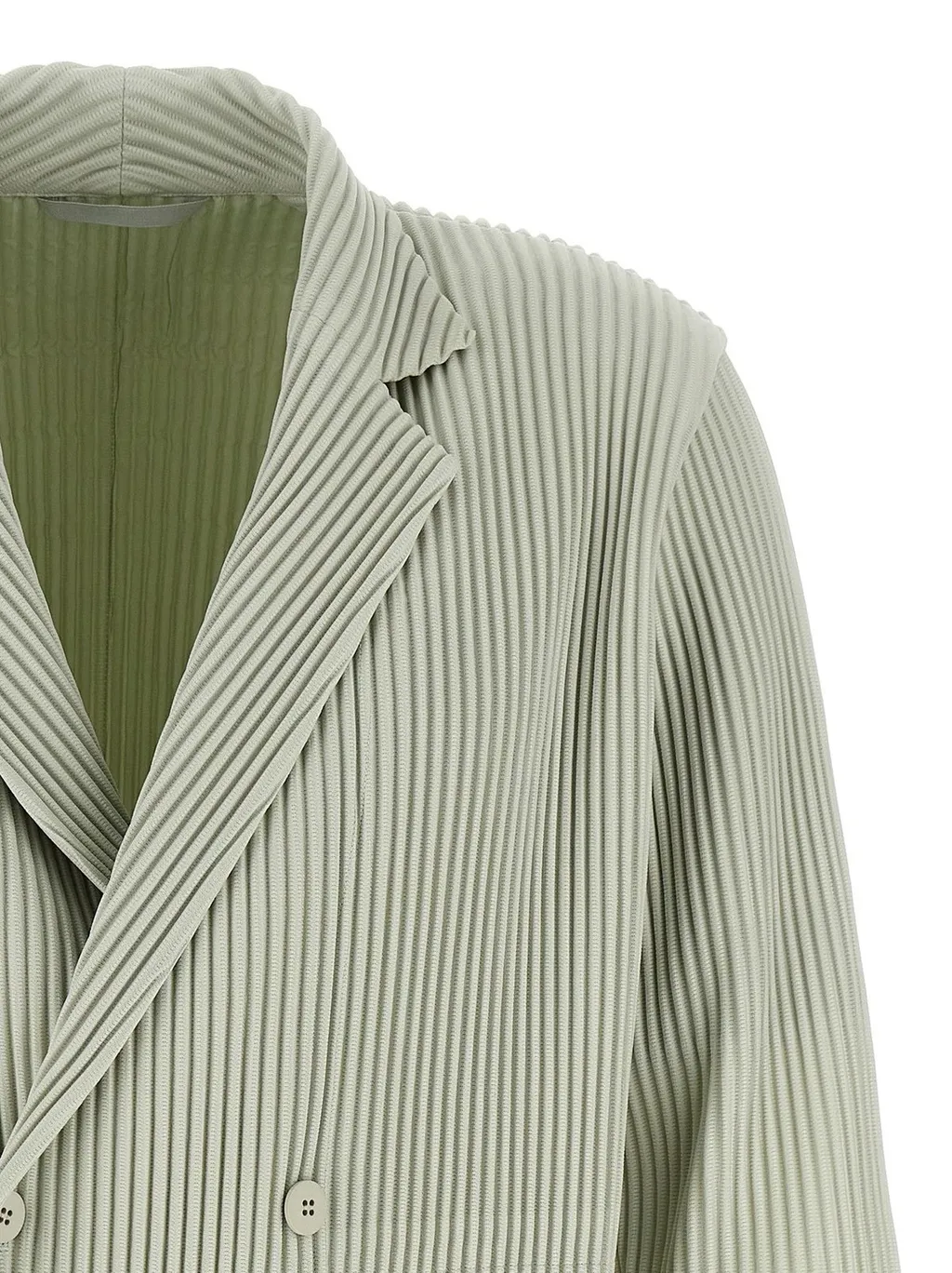Homme Plissé Issey Miyake Double Breasted Pleated Tailored Blazer