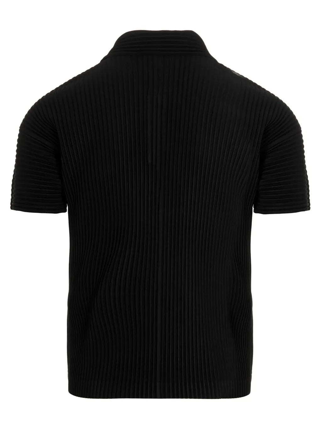Issey Miyake V-Neck Pleated Polo Shirt