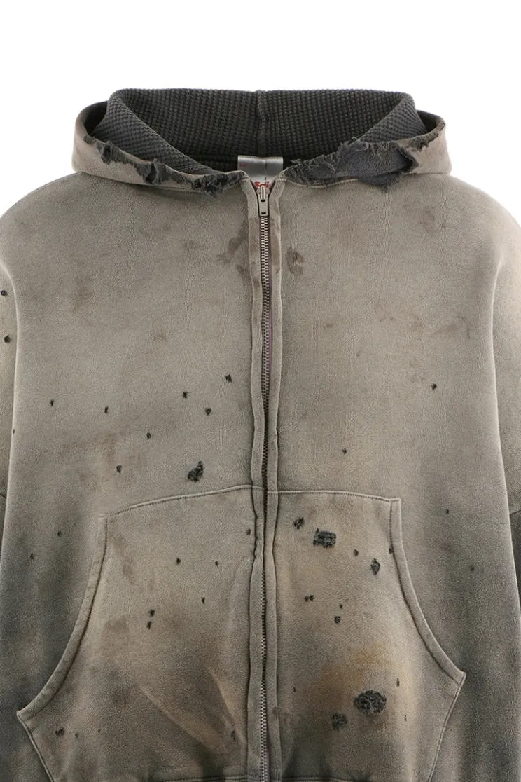Zip Hoodie/Double Face / Blk