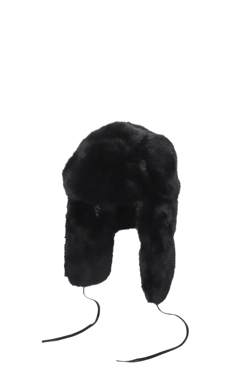 Faux Fur Trapper / Blk