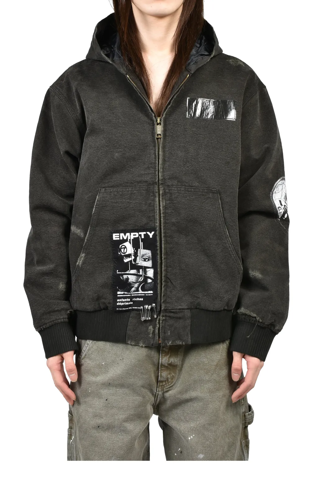 War Started Hooded Work Jacket / Crust Blk